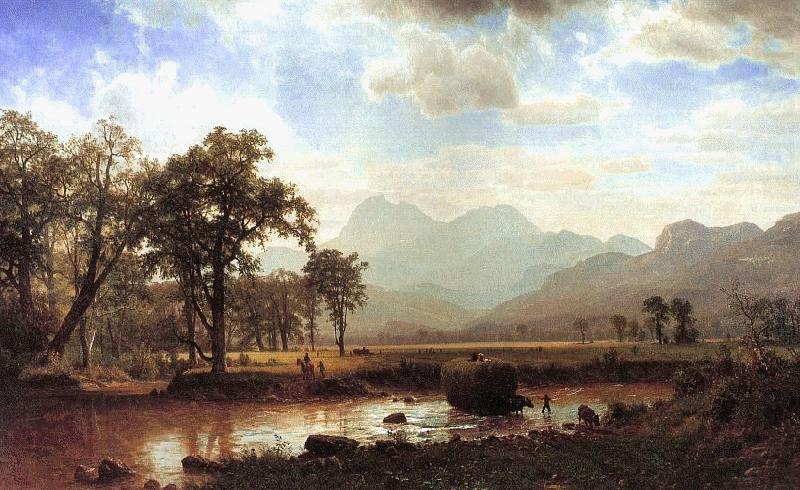 Haying, Conway Meadows, Albert Bierstadt